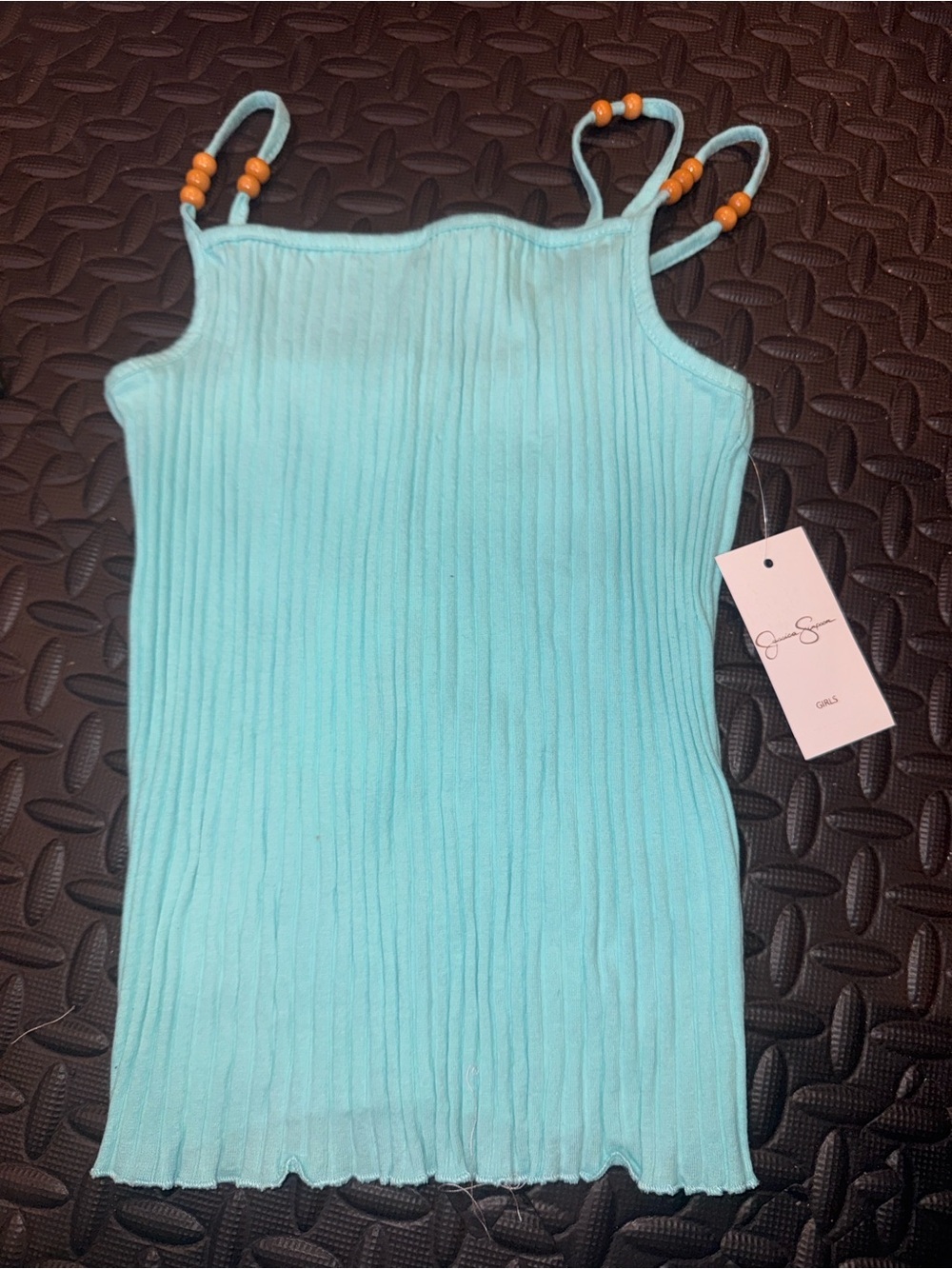 Jessica Simpson • NWT Girls' Ribbed Tank Top in Light Aqua size 8/10 - Picture 2 of 3